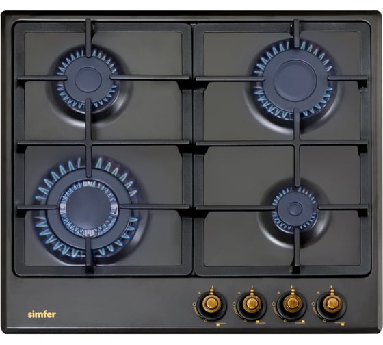 Газовая варочная панель SImfer с газ-контролем, черная H60V41L517 1
