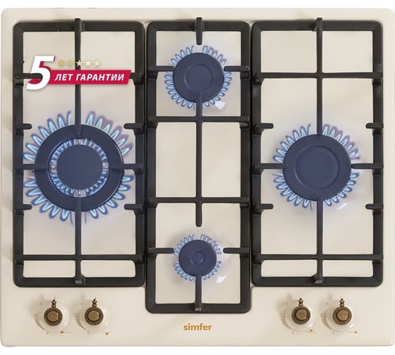 Газовая варочная панель Simfer WOK конфорка, с газ-контролем H60V41O597