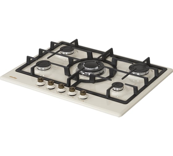 Газовая варочная панель SImfer конфорка WOK, с газовым контролем, бежеваяH70W51O517 H70W51O517