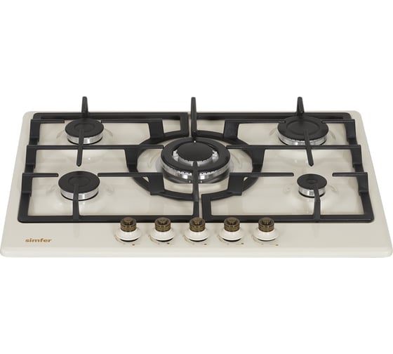 Газовая варочная панель SImfer конфорка WOK, с газовым контролем, бежеваяH70W51O517 H70W51O517