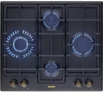 Газовая варочная поверхность SImfer газ-контроль, WOK-конфорка, антрацит H60V41L597