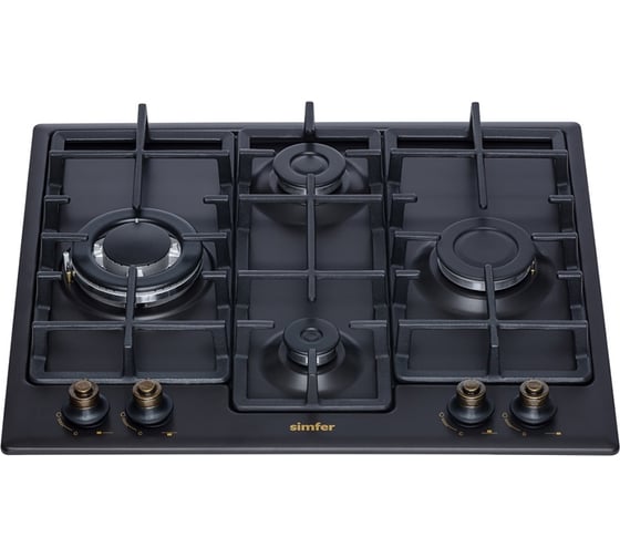 Газовая варочная поверхность SImfer газ-контроль, WOK-конфорка, антрацит H60V41L597