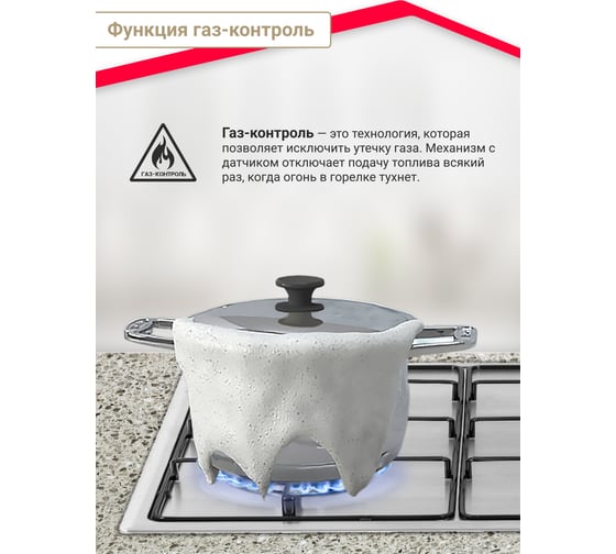 Газовая варочная панель SImfer газконтроль, автоподжиг, нержавеющая сталь H60Q40M572