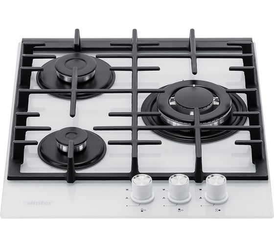 Газовая варочная панель SImfer газконтроль, WOK конфорка, белая H45L35W516