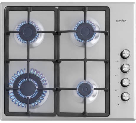 Газовая варочная панель SImfer с автоподжигом, серебристая H60Q41M416