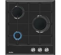 Газовая варочная панель SImfer чугунные решетки, с автоподжигом, черная H45V30B416