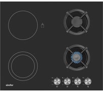 Комбинированная варочная панель SImfer чугунные решетки, автоподжиг H60N26S516