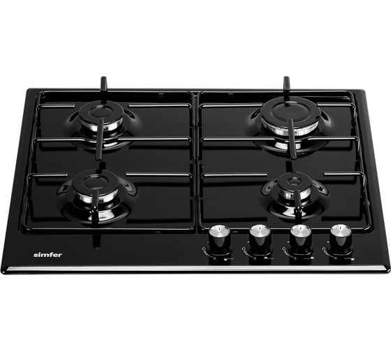 Газовая варочная панель SImfer с автоподжигом, черная H60V40B470