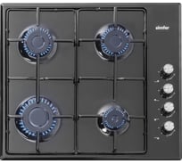 Газовая варочная панель SImfer эмалированные решетки, автоподжиг, черный H60Q40B470