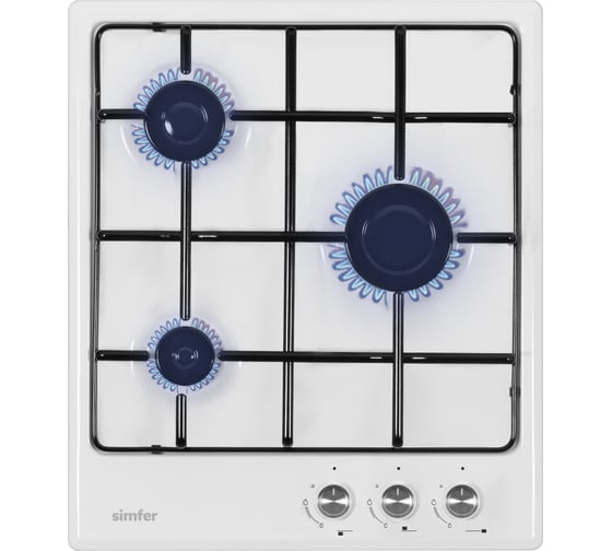 Газовая варочная поверхность SImfer автоподжиг, белая H45V30W411
