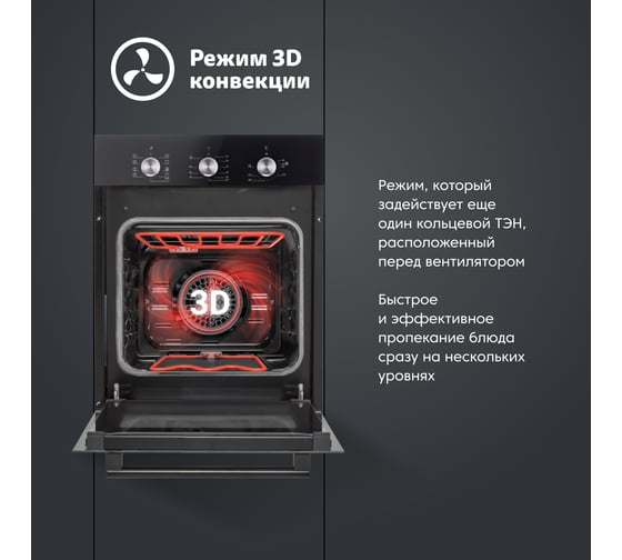 Электрический духовой шкаф SImfer 9 режимов работы, конвекция, гриль B4EB19070