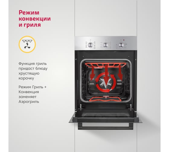 Электрический духовой шкаф SImfer 9 режимов работы, конвекция, гриль B4EM19071