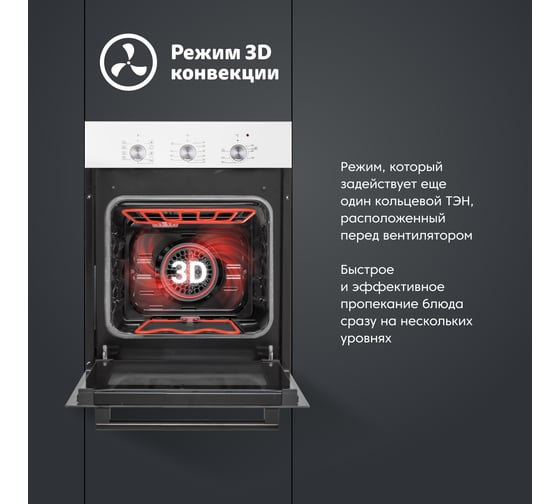 Электрический духовой шкаф SImfer 9 режимов работы, конвекция, гриль B4EW19070