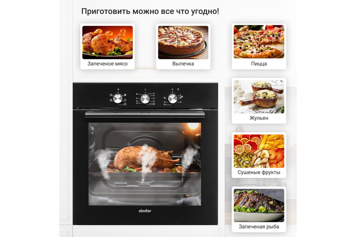 Электрический духовой шкаф SImfer 5 режимов работы B6EB16001 - выгодная ...