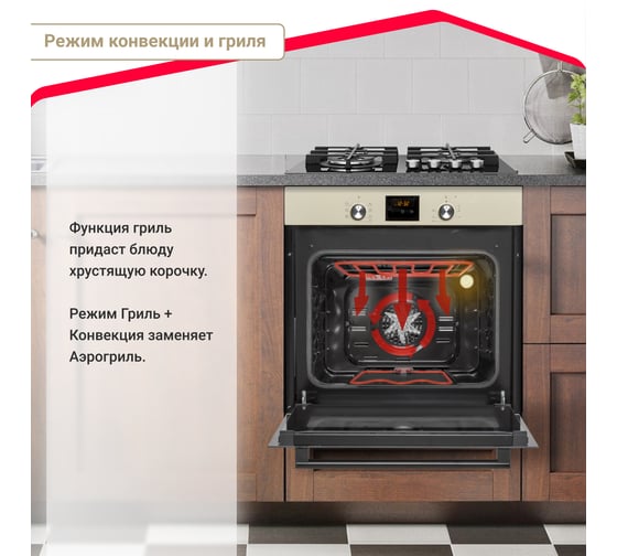 Электрический духовой шкаф SImfer 7 режимов работы, конвекция, гриль B6ER56070