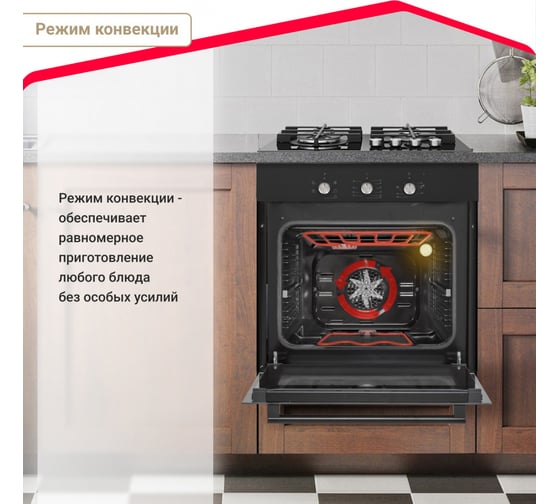Электрический духовой шкаф SImfer 5 режимов работы, конвекция B6ES16016