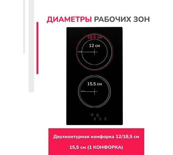 Электрическая варочная панель SImfer с индикатором остаточного тепла, 9 уровней мощности H30D12V071