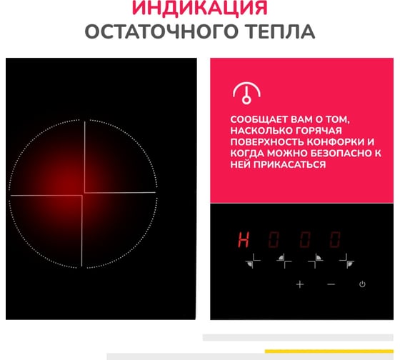 Электрическая варочная панель SImfer 9 уровней мощности, индикаторы остаточного тепла H60D14B155