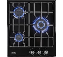 Газовая варочная поверхность SImfer решётки LAMA, газ-контроль, черный H45V35B571
