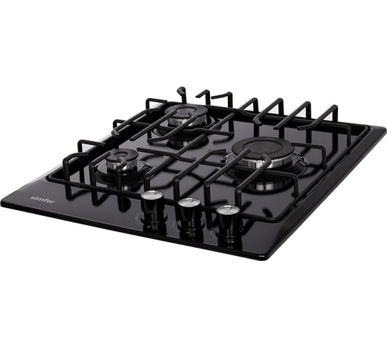 Газовая варочная поверхность SImfer решётки LAMA, газ-контроль, черный H45V35B571