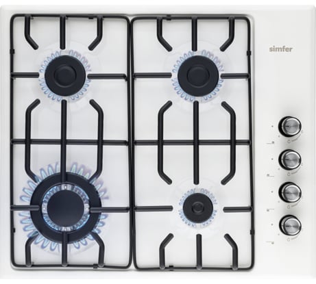 Газовая варочная поверхность SImfer решетки LAMA, газ-контроль, WOK-конфорка H60Q41W571