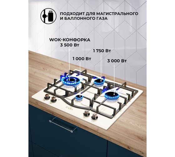 Встраиваемая панель Lex GVG 6043 C IV Light белый антик CHAO000351