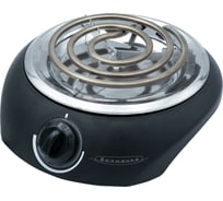 Электрическая плитка Волжанка 1 конфорка, спираль 1000 Вт, пластик, черная ЭПС-104