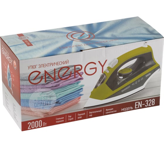 Утюг Energy EN-328 зеленый, 2000 Вт, стальная подошва 270054
