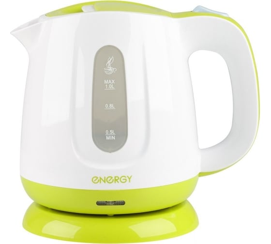 Чайник Energy E-234 1 л, диск, бело-зеленый 164105