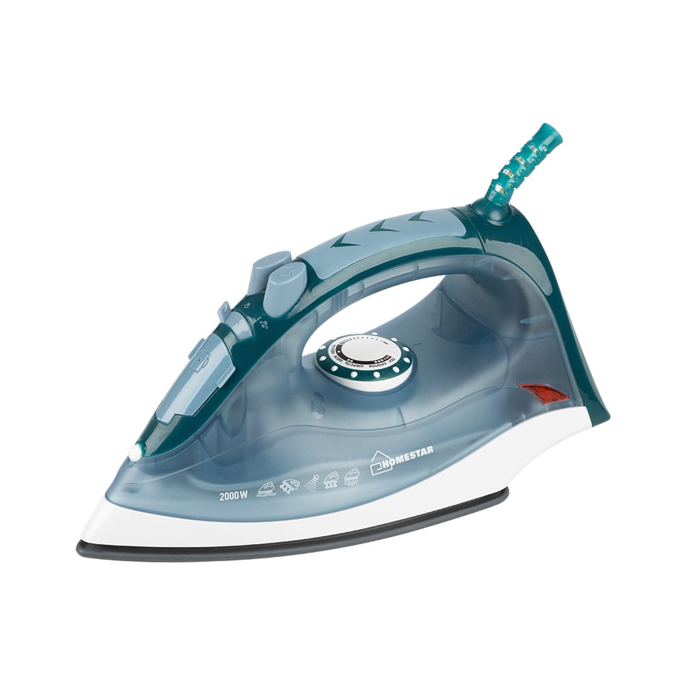 Утюг HomeStar HS-4003 серо-голубой, 2000 Вт, пар, спрей, паровой удар ...