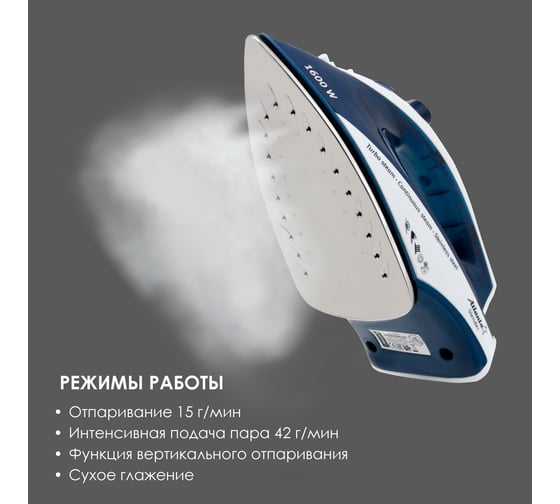 Утюг с пароувлажнением Atlanta ATH-5502 blue