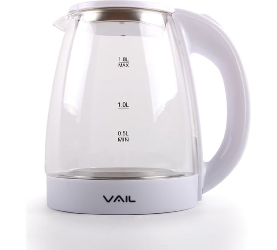 Электрический чайник Vail VL-5550 стекло, белый VL-5550 w 1