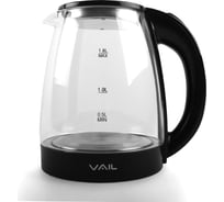 Электрический чайник Vail VL-5550 стекло, черный VL-5550 bl