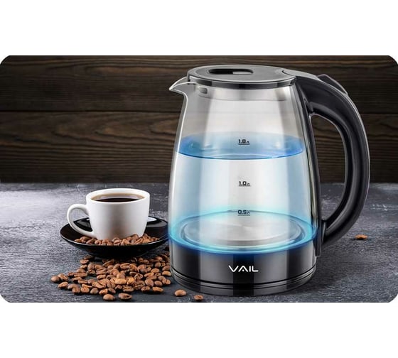 Электрический чайник Vail VL-5550 стекло, черный VL-5550 bl