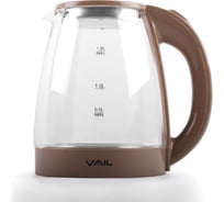 Электрический чайник Vail VL-5550 стекло, коричневый VL-5550 b