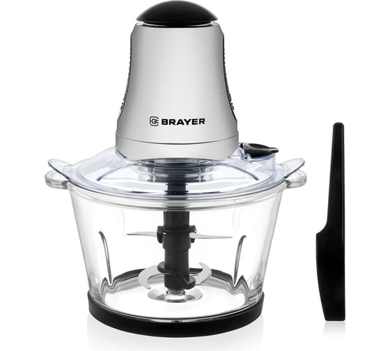 Измельчитель BRAYER 400 Вт, стеклянный 1.5 л, 4 лезвия из нержавеющей стали, включатель на крышке, добавление BR1402