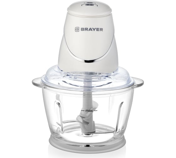 Измельчитель BRAYER 500 Вт, стеклянный 1 л, 4 нержавеющая лезвия, включается нажатием на крышку BR1403