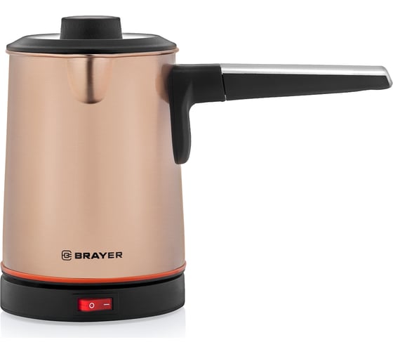 Кофеварка-турка BRAYER 0.5 л, 850 Вт, окрашенная сталь под бронзу, автоотключение BR1141
