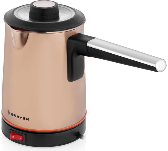Кофеварка-турка BRAYER 0.5 л, 850 Вт, окрашенная сталь под бронзу, автоотключение BR1141