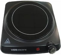 Инфракрасная электроплитка VES 1200 Вт, 177 мм, рег.темп., черный CP-101