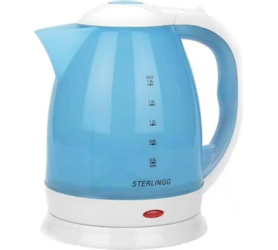 Чайник ZIMBER 1,8 л, 2200 Вт, пластиковый, дисковый, синий-белый ZM-10702 1