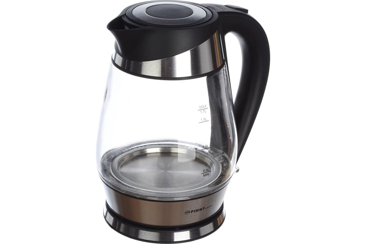 Чайник FIRST стеклянный, 1.7 л FA-5405-2 Black - выгодная цена, отзывы ...