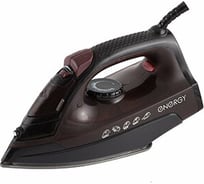 Утюг ENERGY EN-340 черный/коричневый, 1600 Вт, вертикальный паровой удар, спрей, тефлоновая подошва 270074