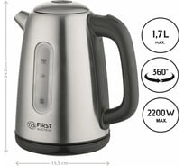 Чайник FIRST емкость 1.7 л, мощность 2200 Вт FA-5409-6 Stell