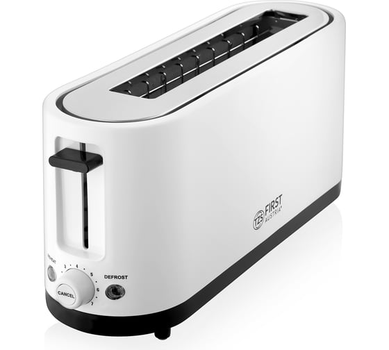 Тостер FIRST 900 Вт, слот для ломтиков 25х12х4 см, белый FA-5368-4 White