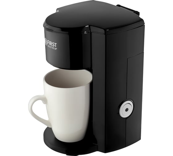 Кофеварка FIRST 350 Вт, 1 фарфоровая чашка 1х125 мл, черный FA-5453-3 Black