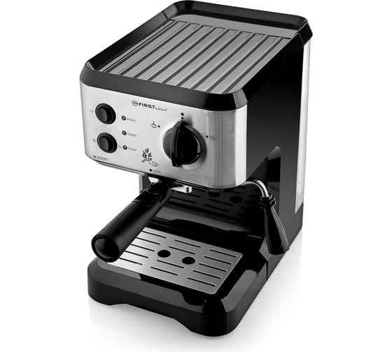 Кофеварка FIRST 1050 Вт, 15 бар, 1.25 л, капучинатор FA-5476-1 Black