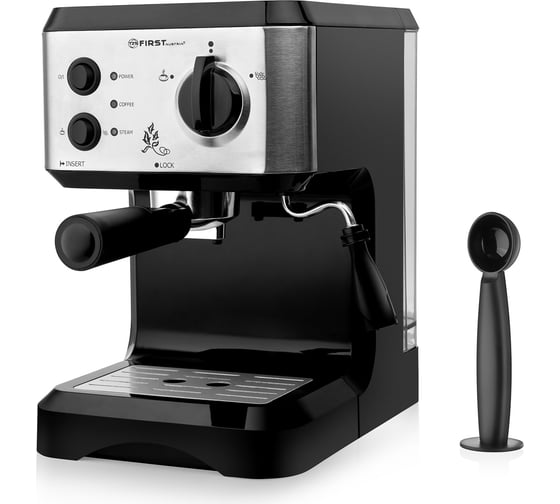 Кофеварка FIRST 1050 Вт, 15 бар, 1.25 л, капучинатор FA-5476-1 Black