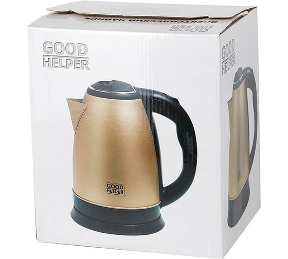 Электрический чайник GOODHELPER 1.8 л, 1500 Вт, корпус нержавеющая сталь KS-181C золото