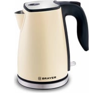 Электрический чайник BRAYER 2200 Вт, 1.7 л, окрашенная сталь, бежевый BR1042YE
